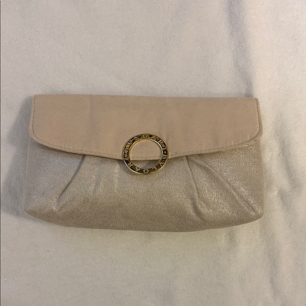 Bulgari Beige and Gold Wristlet